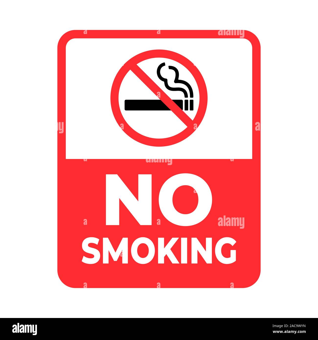 No smoking sign, Smoking not allowed isolated on white background Stock