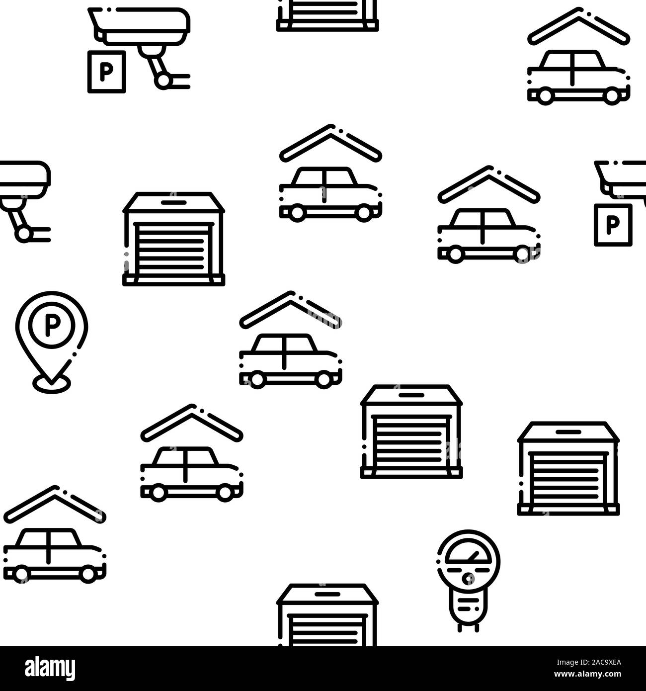 Parking Car Seamless Pattern Vector Stock Vector Image & Art - Alamy