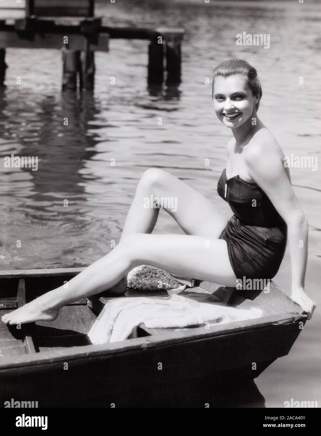 Nadja Tiller, österreichische Schauspielerin, Deutschland um 1955. Austrian  actress Nadja Tiller, Germany around 1955 Stock Photo - Alamy