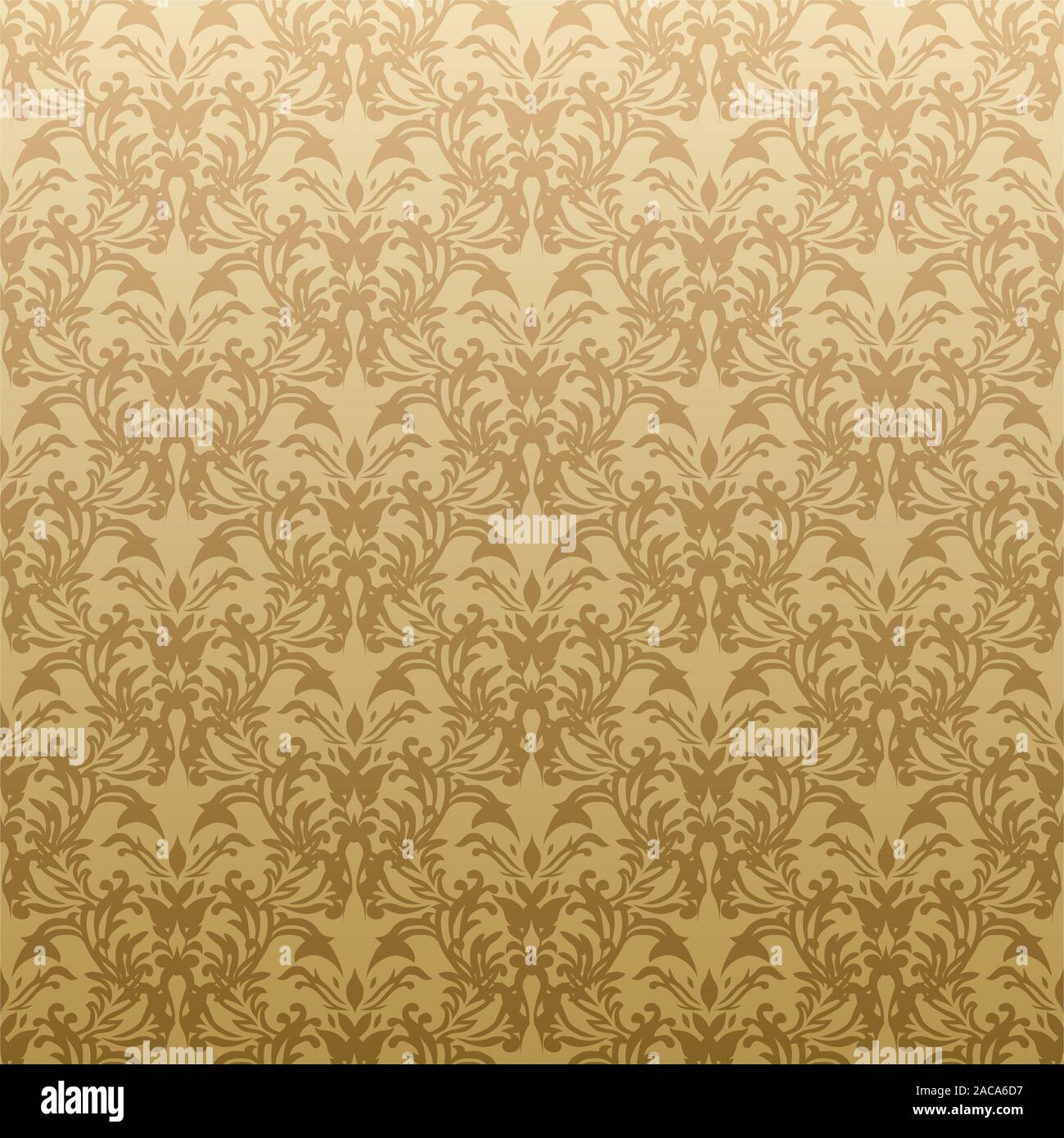 floral golden wallpaper Stock Photo - Alamy