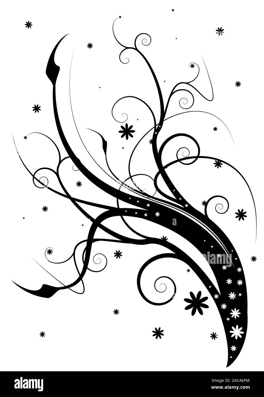 Floral branch silhouette hi-res stock photography and images - Alamy