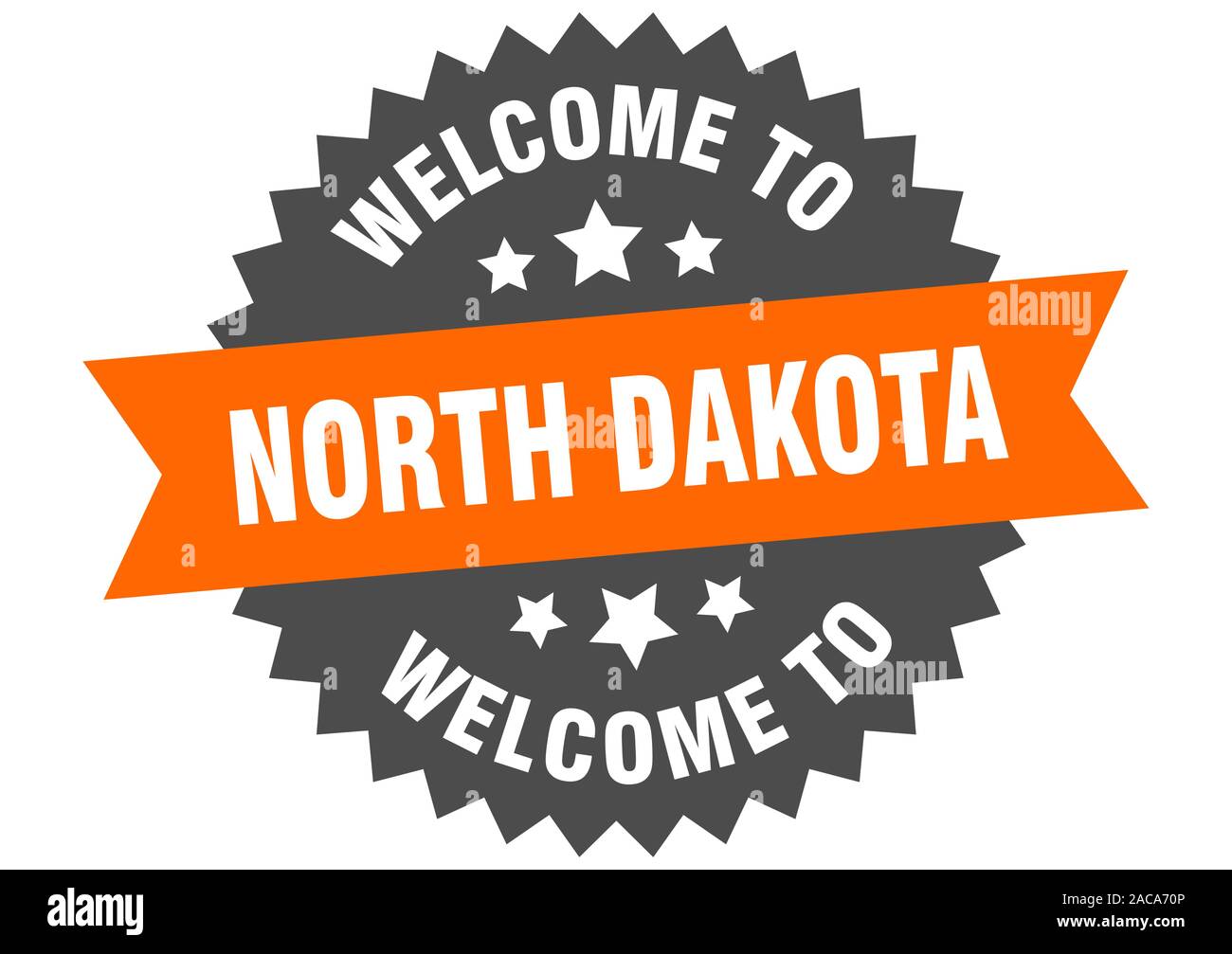 North Dakota sign. welcome to North Dakota orange sticker Stock Vector