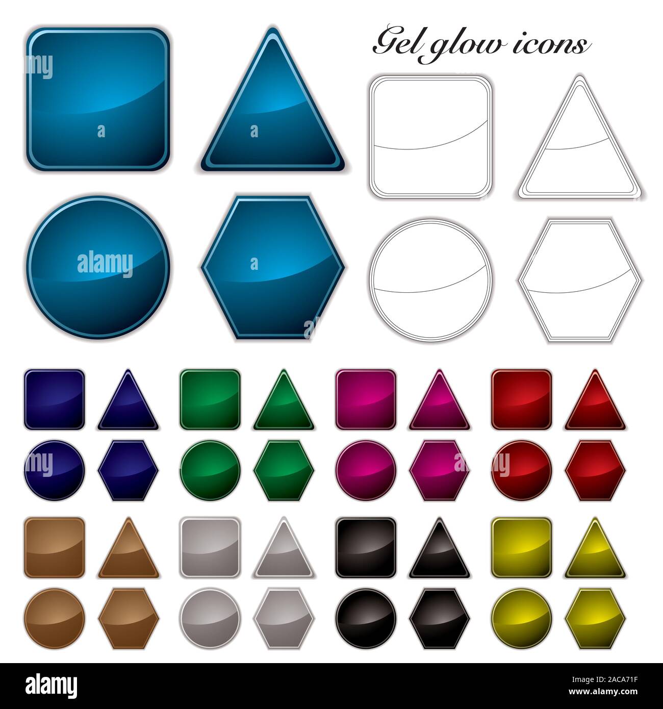 gel glow icons Stock Photo - Alamy