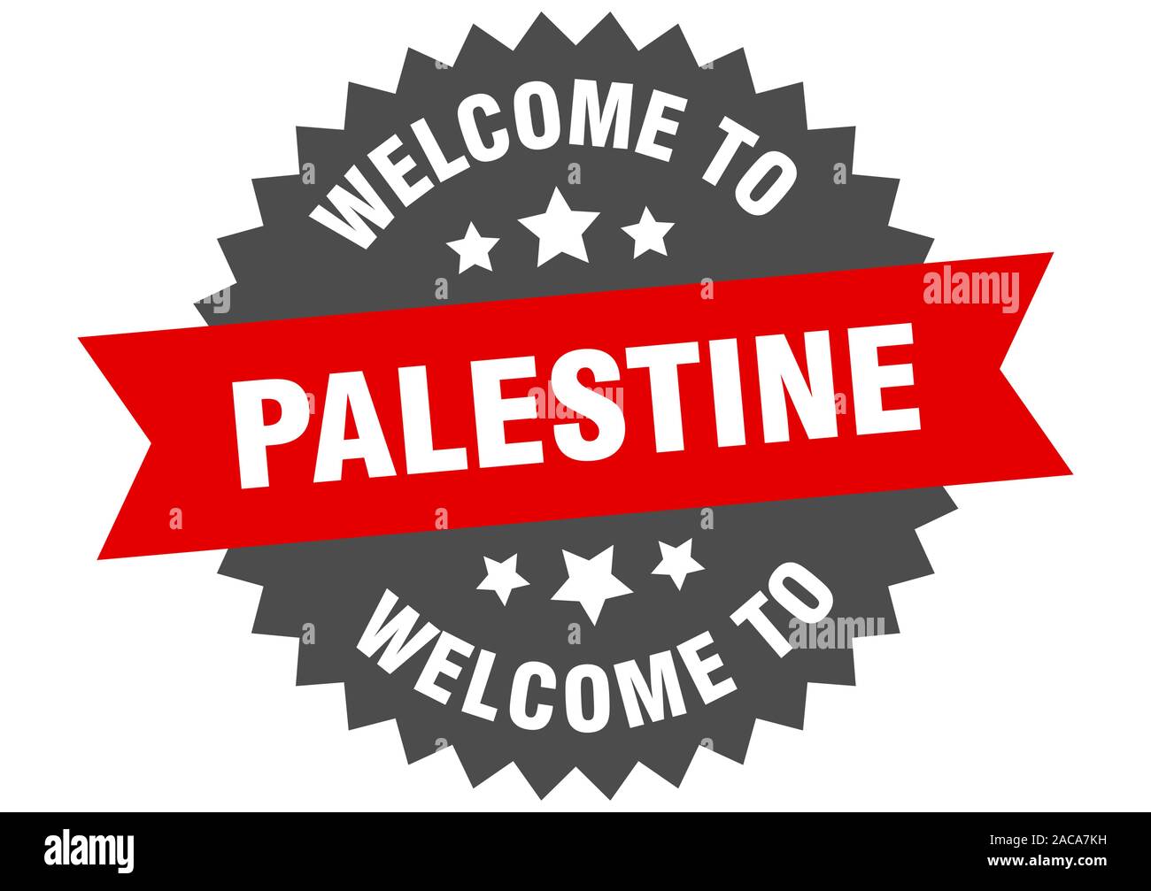 Palestine Sign. Welcome To Palestine Red Sticker Stock Vector Image 