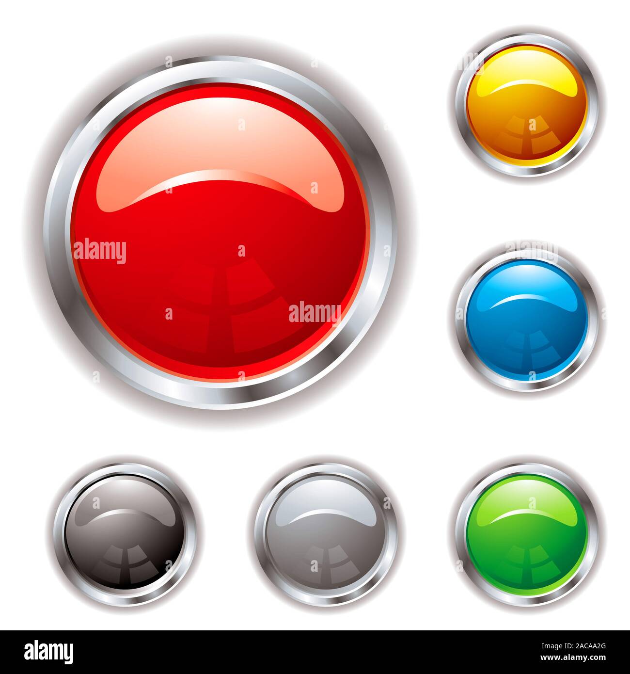 silver bevel gel button Stock Photo