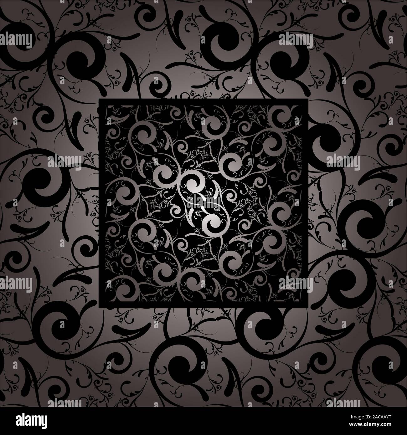 Seamless black white floral gothic hi-res stock photography and images ...