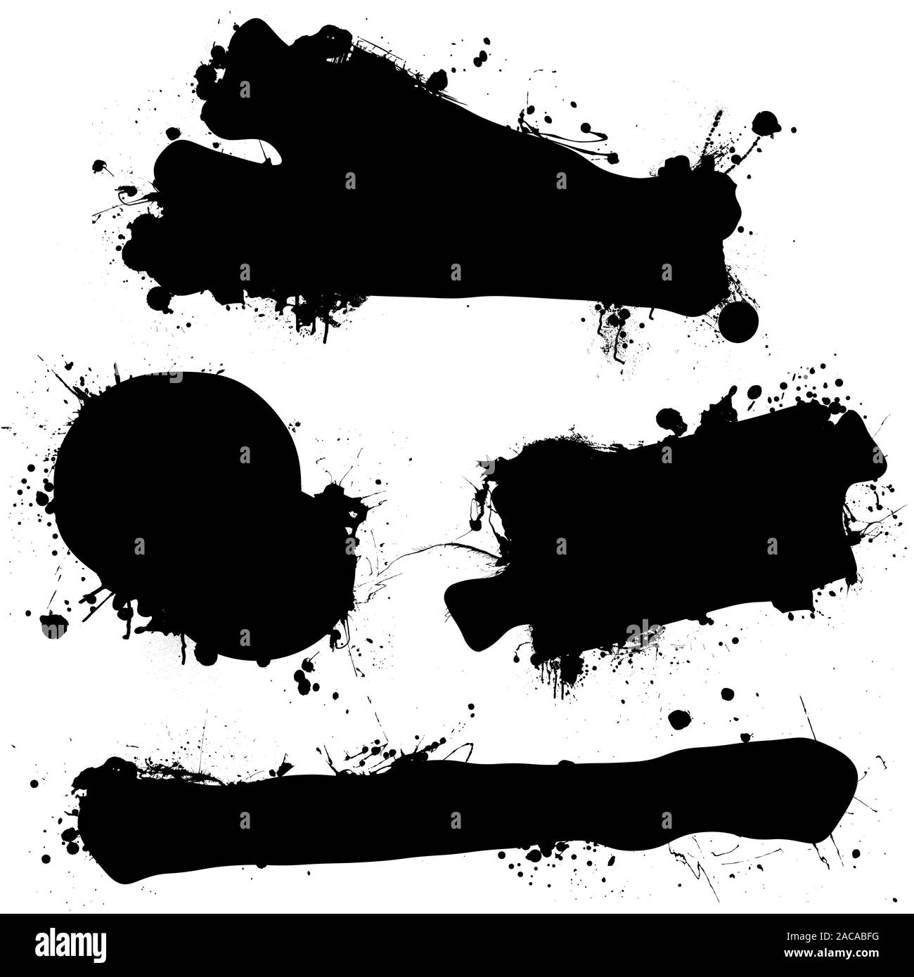 ink splat black blank Stock Photo