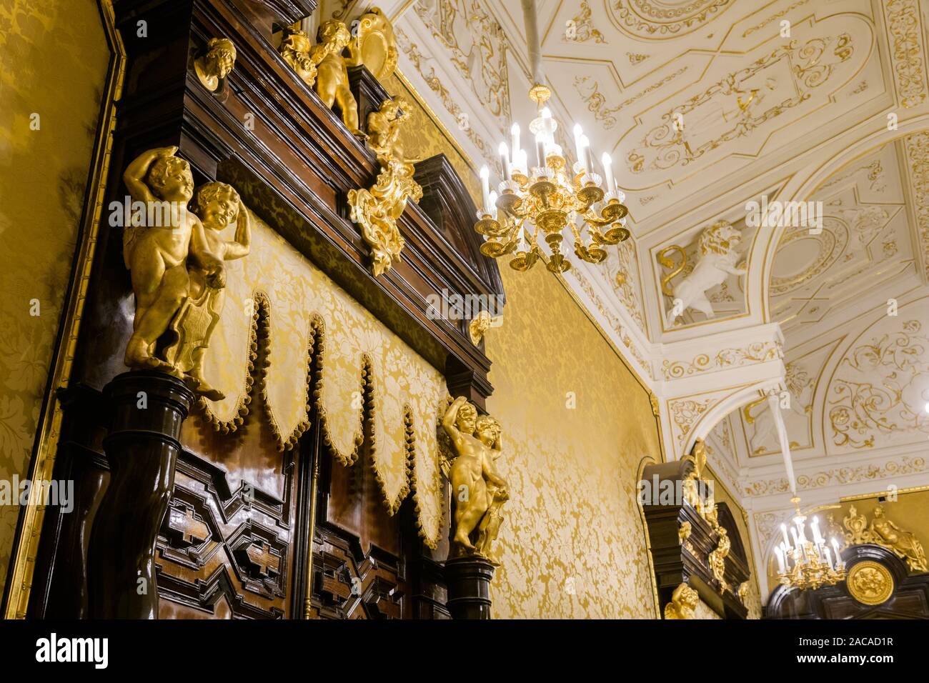 Saint Petersburg, Russia - November 22 2019.  Interiors of Fabergé Museum in Saint Petersburg, Russia  in the Shuvalov Palace of Saint-Petersburg. Stock Photo