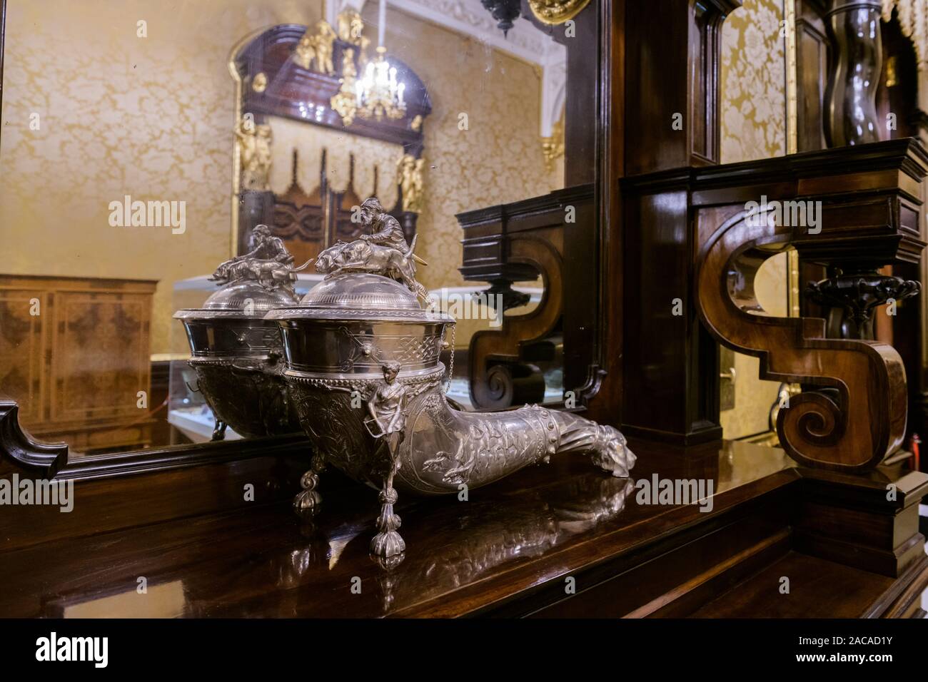 Saint Petersburg, Russia - November 22 2019.  Interiors of Fabergé Museum in Saint Petersburg, Russia  in the Shuvalov Palace of Saint-Petersburg. Stock Photo