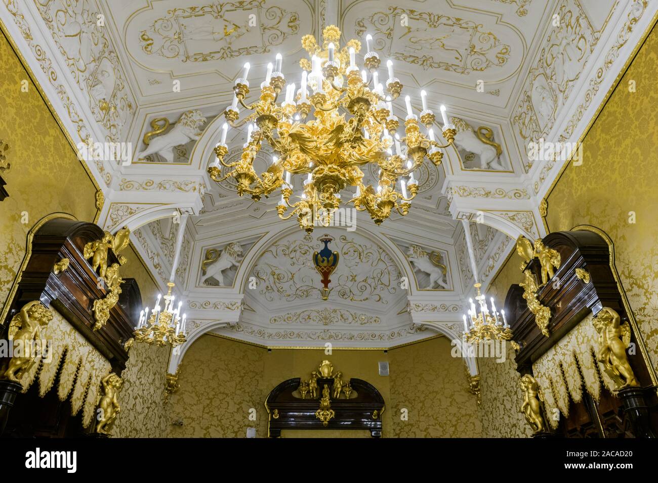 Saint Petersburg, Russia - November 22 2019.  Interiors of Fabergé Museum in Saint Petersburg, Russia  in the Shuvalov Palace of Saint-Petersburg. Stock Photo