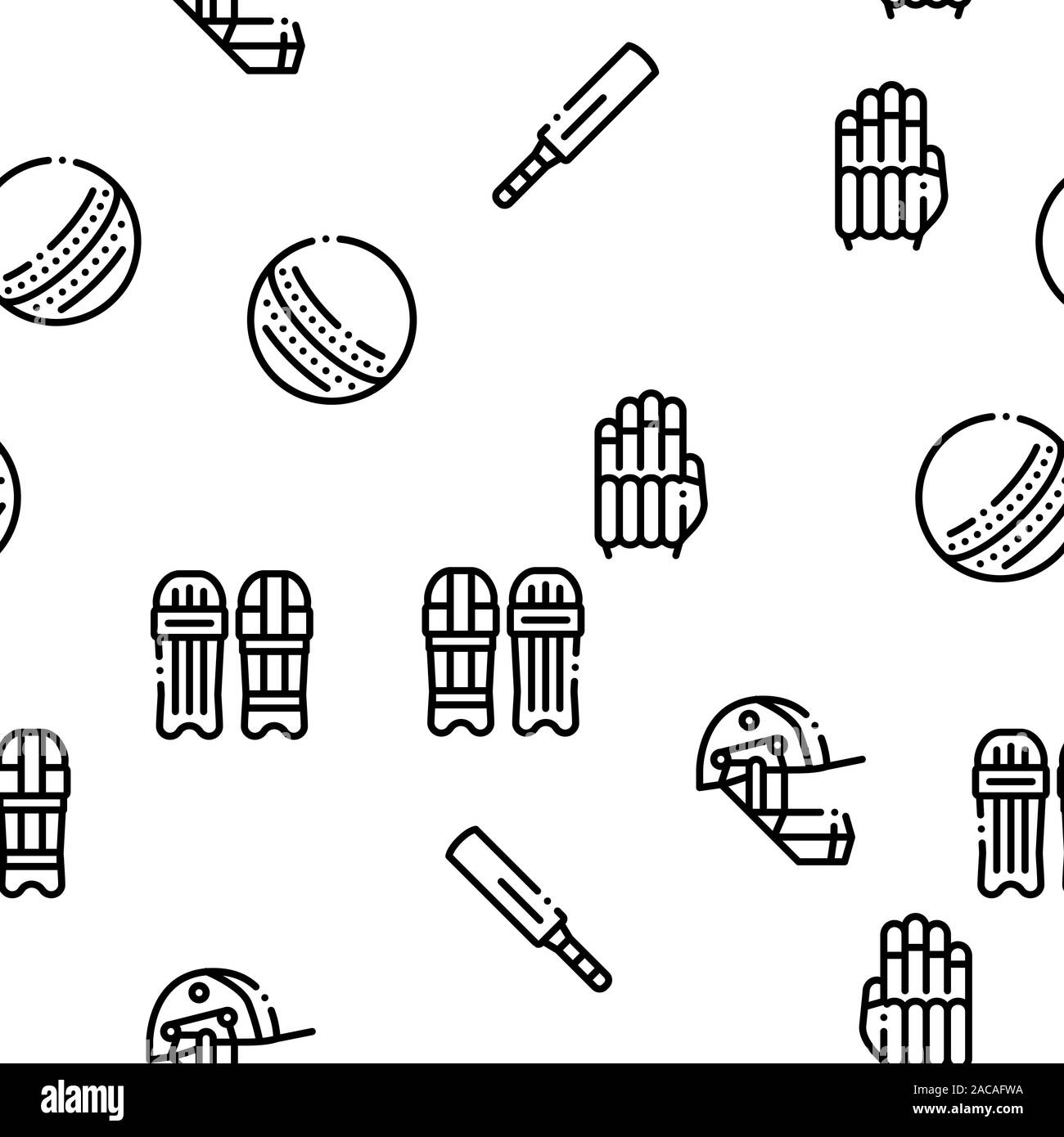 Cricket Game Seamless Pattern Vector Stock Vector Image Art Alamy