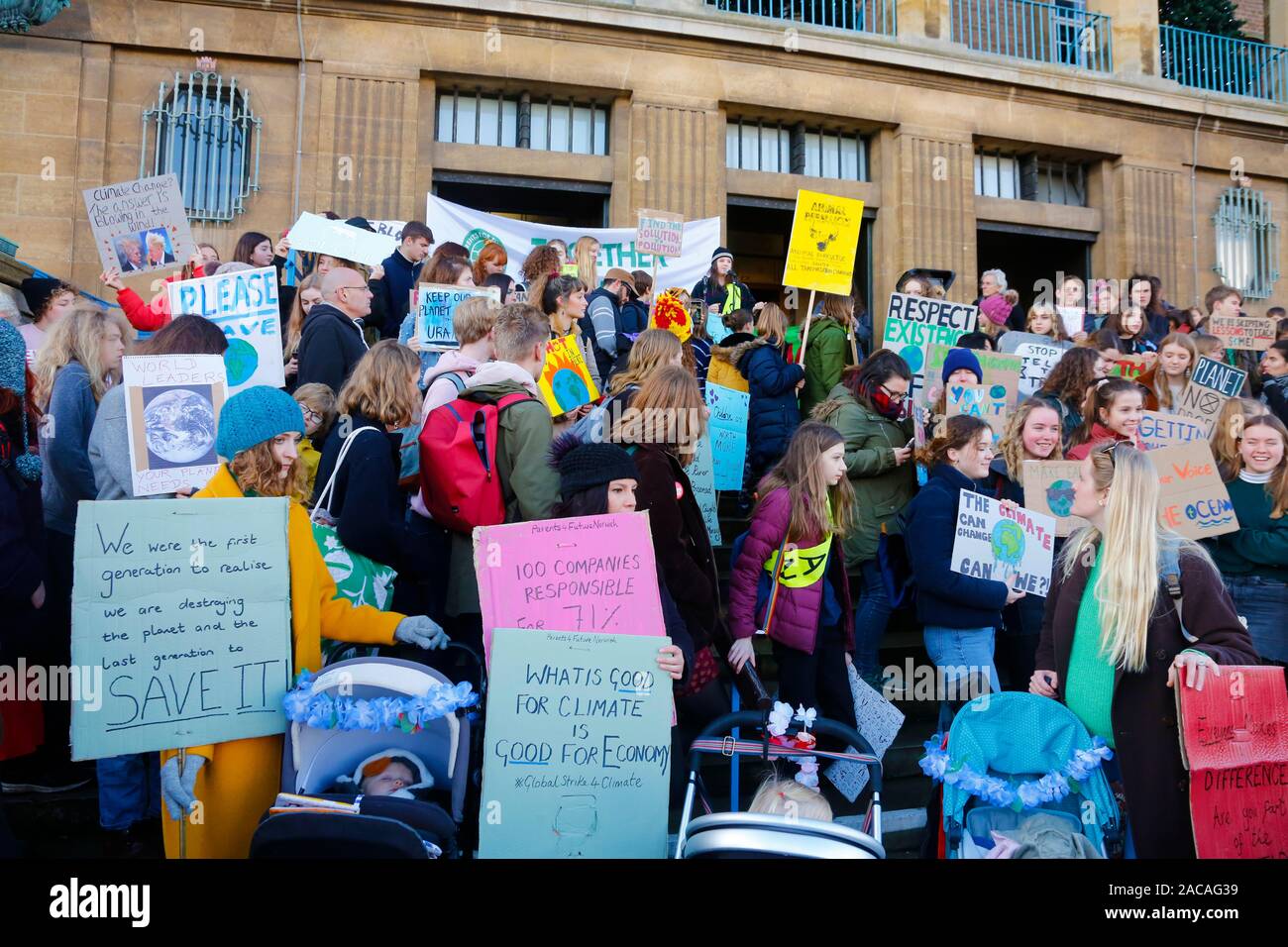 Norwich climate strike 29th November 2019. Stock Photo