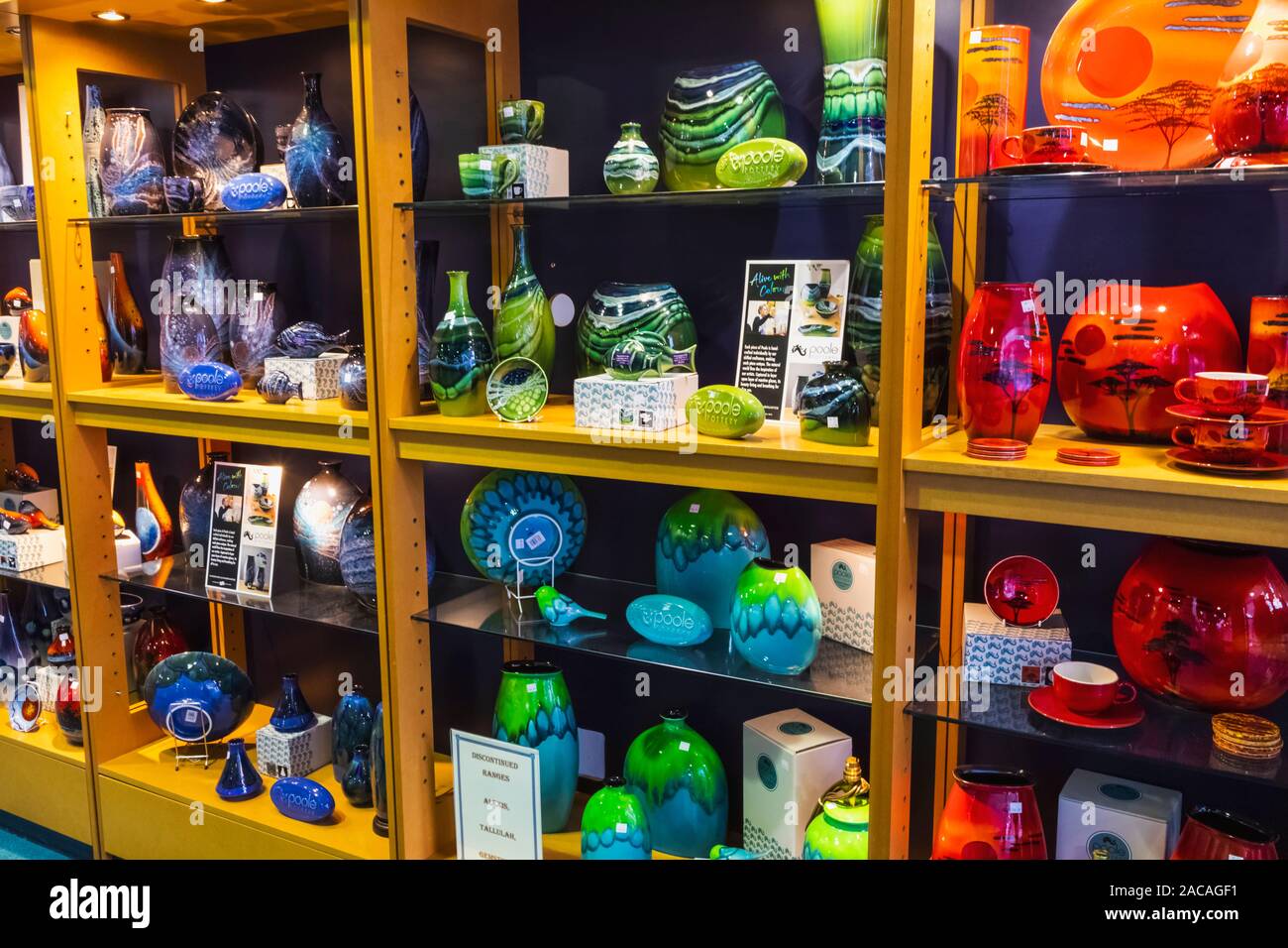 England, Dorset, Poole, Poole Pottery Studios, Shop Display of
