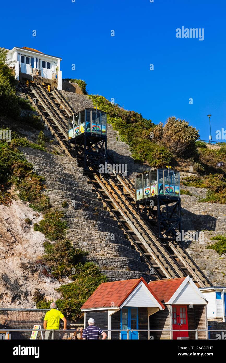 England, Dorset, Bournmouth, Bournmouth Beach, The West Cliff Lift Stock Photo