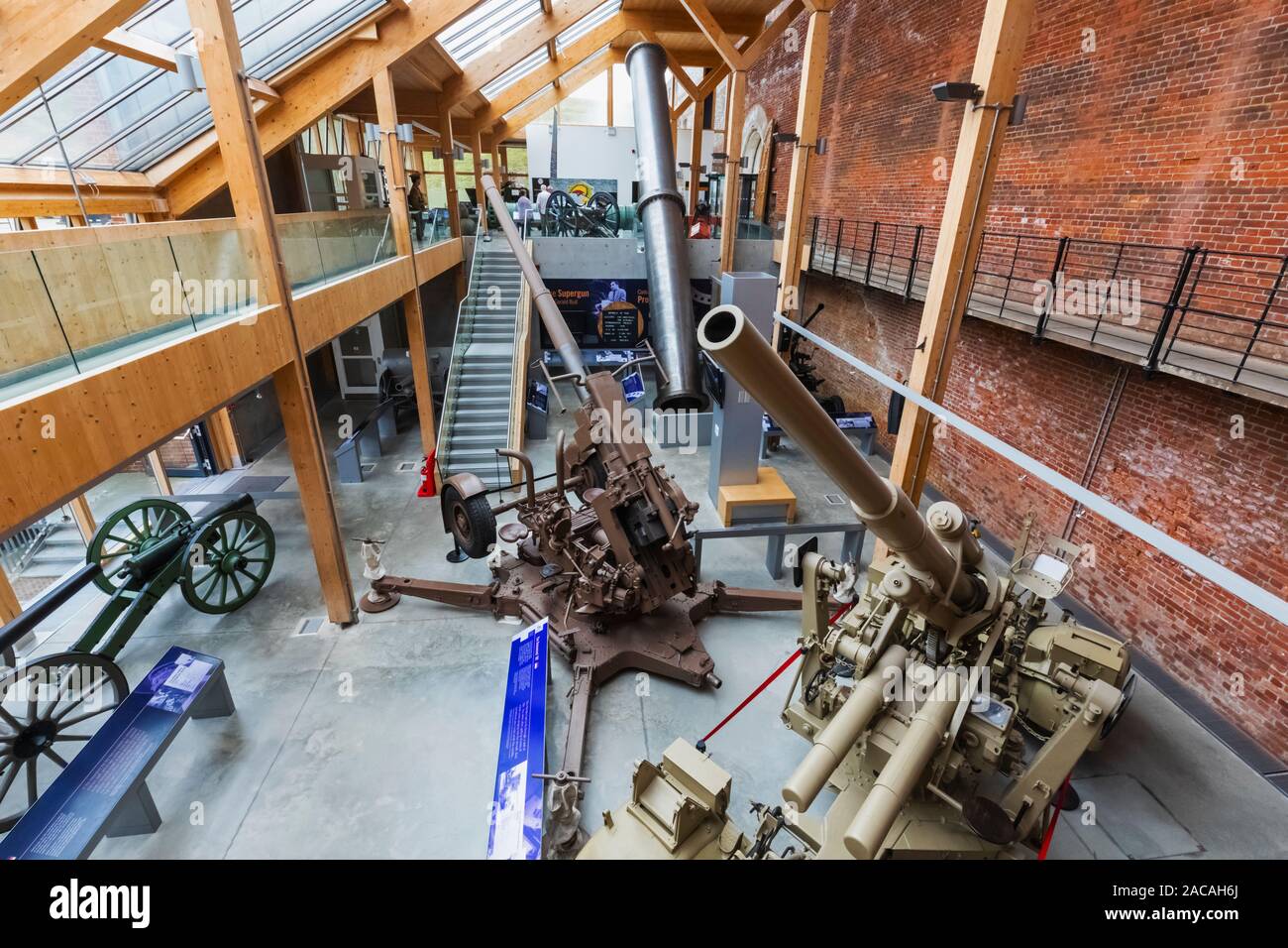 England, Hampshire, Portsmouth, Fareham, The Royal Armouries Military Museum at Fort Nelson, Display of Artillery Pieces Stock Photo