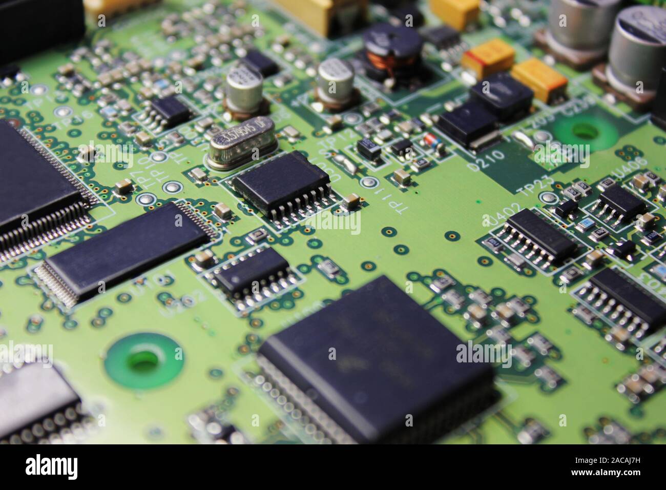 Closeup of electronic circuit board or PCB printed circuit board Stock ...