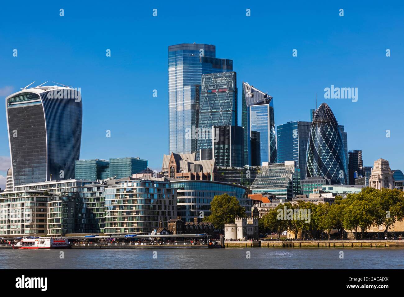 England, London, City Skyline View and River Thames Stock Photo