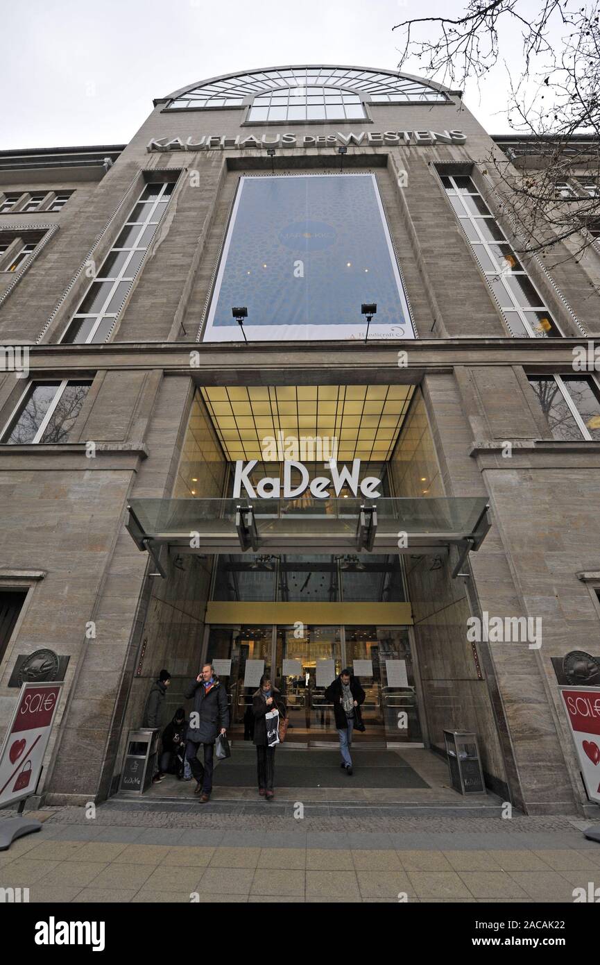 Entrance KaDeWe, Department Store of the West, Berlin, Germany, Europe Stock Photo