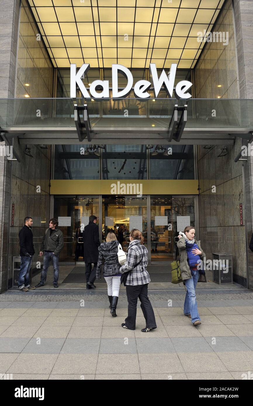 Entrance KaDeWe, Department Store of the West, Berlin, Germany, Europe Stock Photo