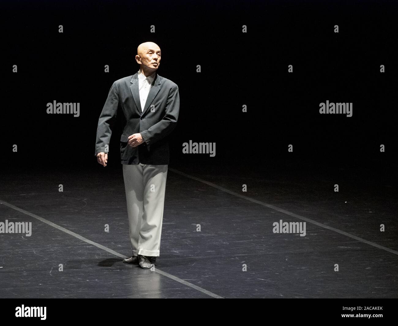 'Idiot' ballet show by KARAS dance company, Japan (staged and choreographed by Saburo Teshigawara) on the stage of The A. Bryantsev Youth Theater as p Stock Photo