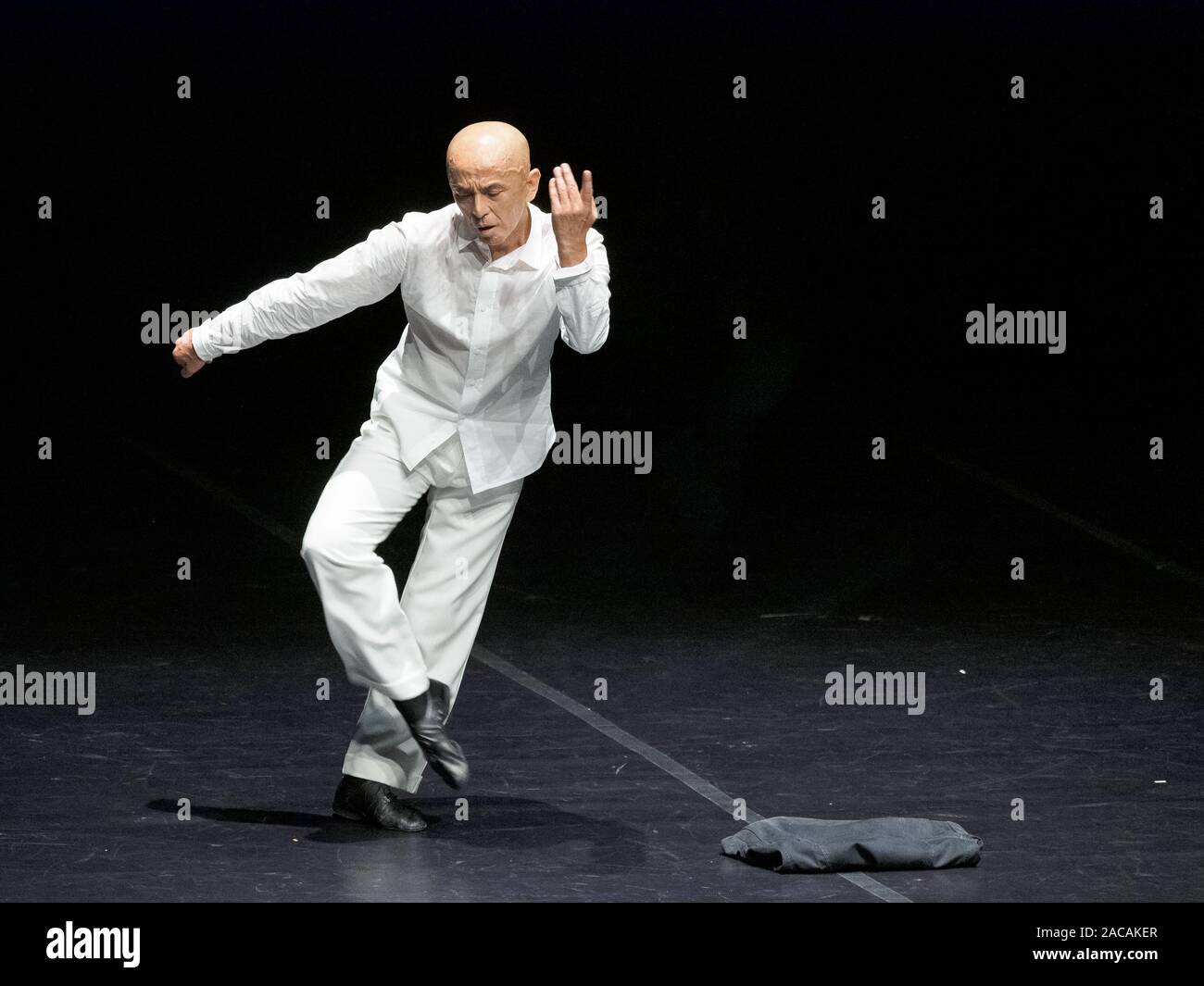 'Idiot' ballet show by KARAS dance company, Japan (staged and choreographed by Saburo Teshigawara) on the stage of The A. Bryantsev Youth Theater as p Stock Photo