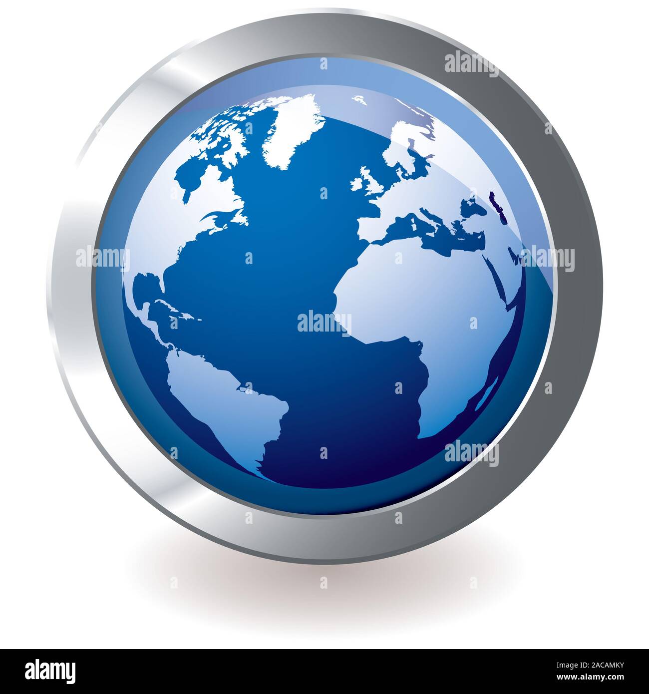 blue icon earth globe Stock Photo