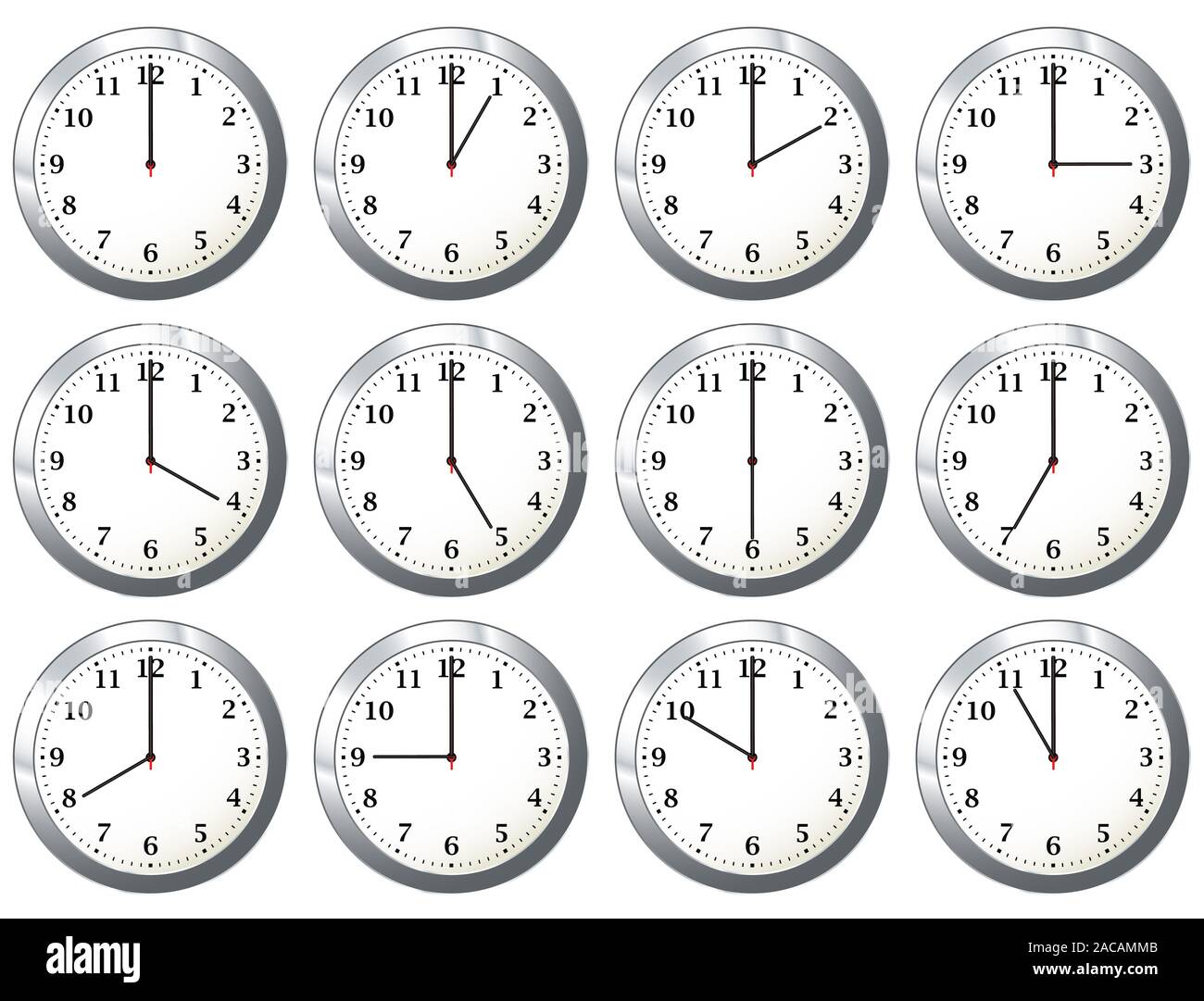 office clock all times Stock Photo
