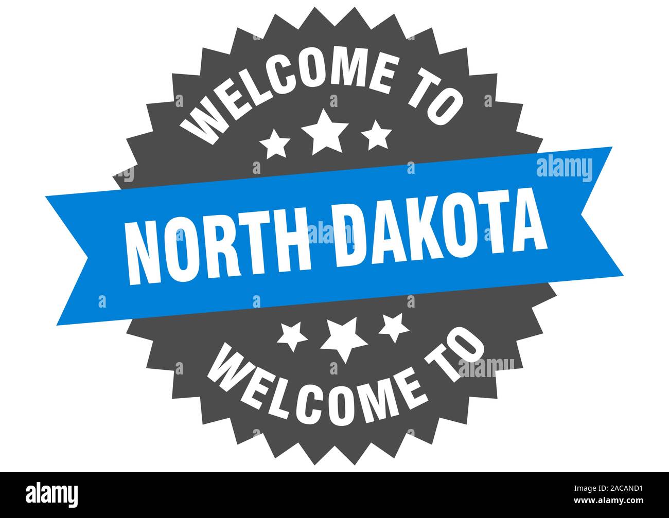 North Dakota sign. welcome to North Dakota blue sticker Stock Vector
