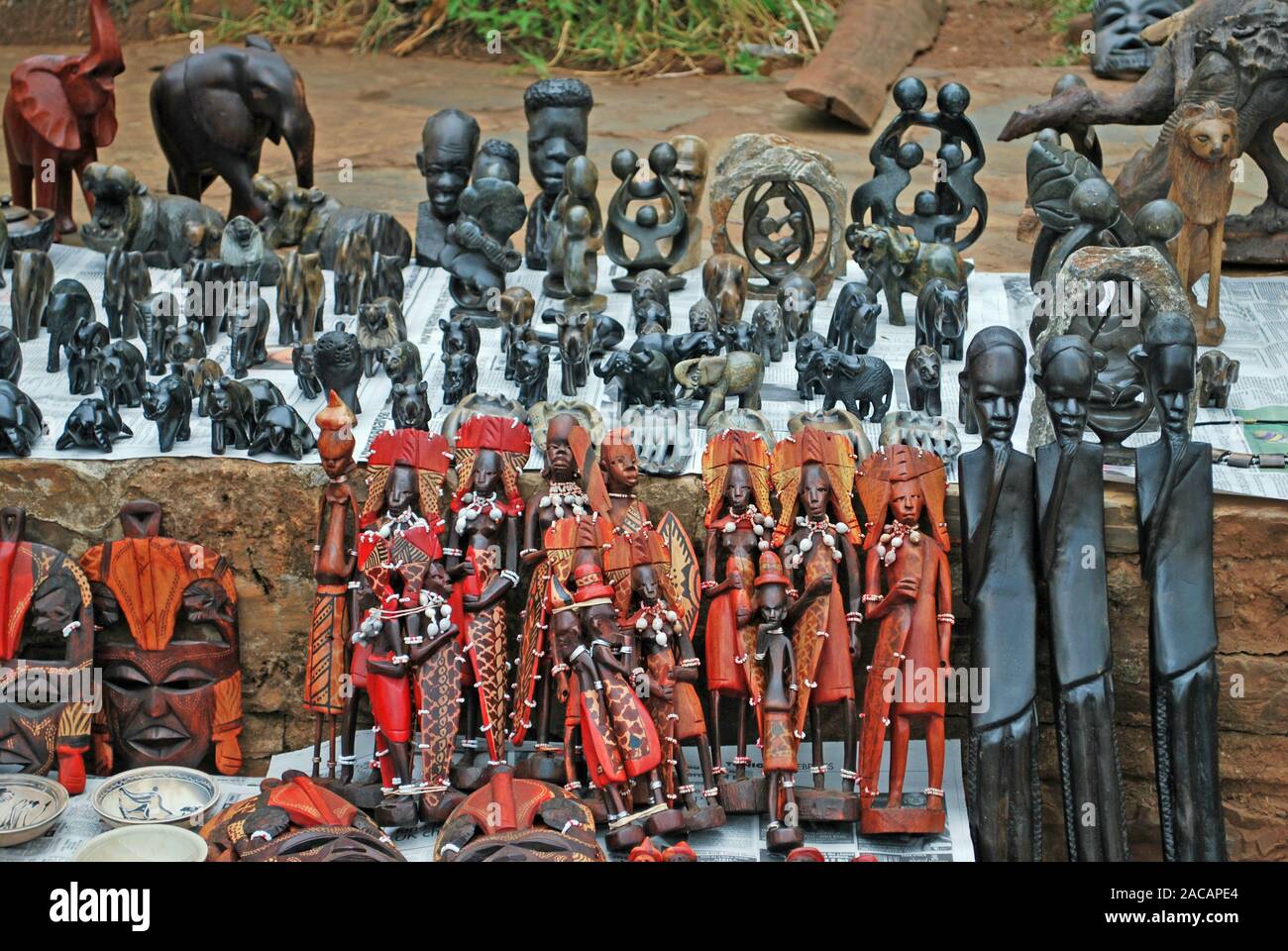 Carved african wooden souvenirs hires stock photography and images Alamy