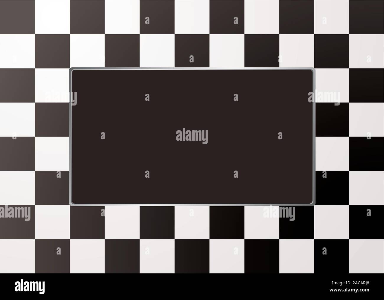 checkered mono picture frame Stock Photo