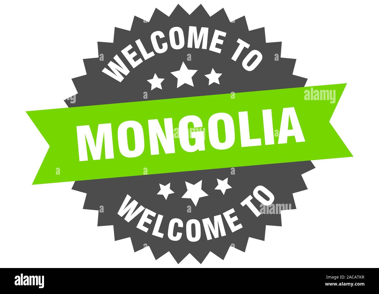Mongolia sign. welcome to Mongolia green sticker Stock Vector Image ...