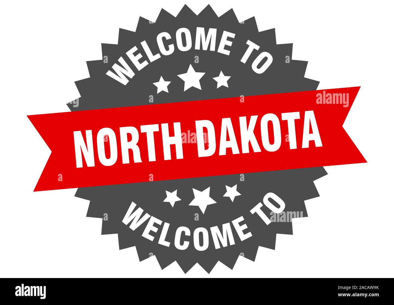 North Dakota sign. welcome to North Dakota red sticker Stock Vector