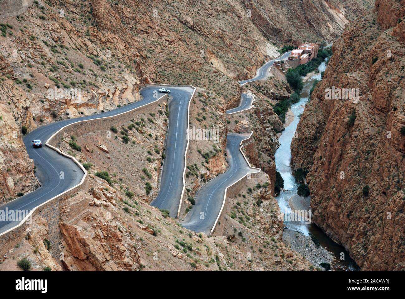 Serpentine ind the Dades Gorge, Morocco, North Africa Stock Photo