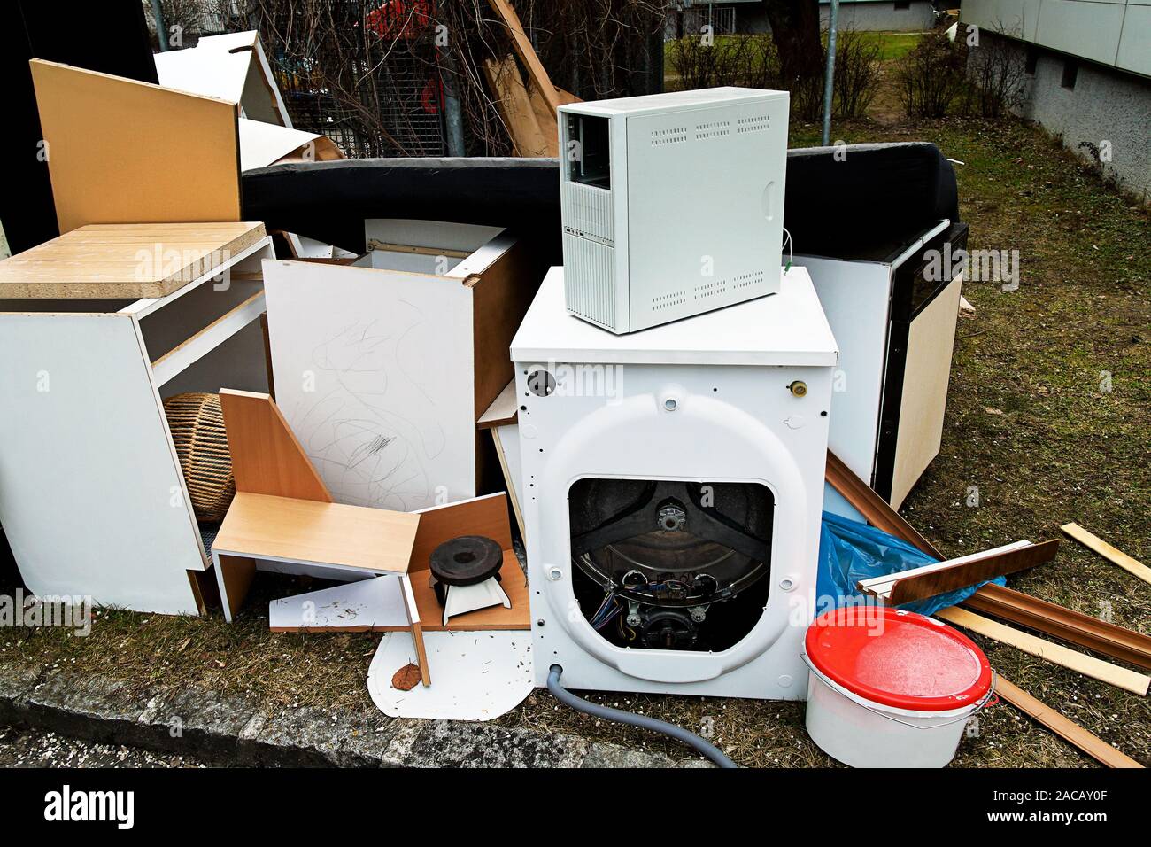 Bulky waste. Furniture and electrical appliances Stock Photo Alamy