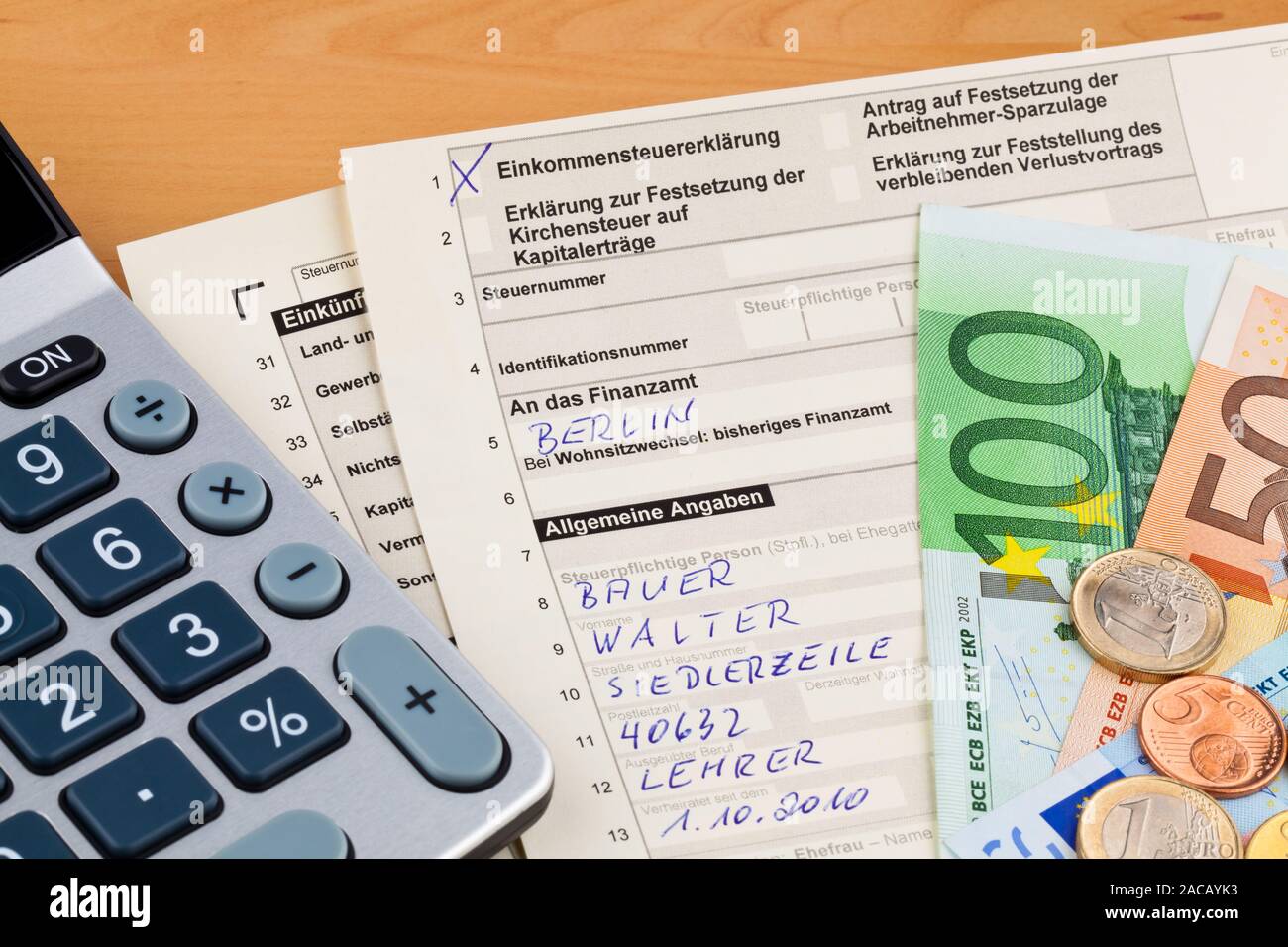 German Tax Declaration Stock Photo Alamy