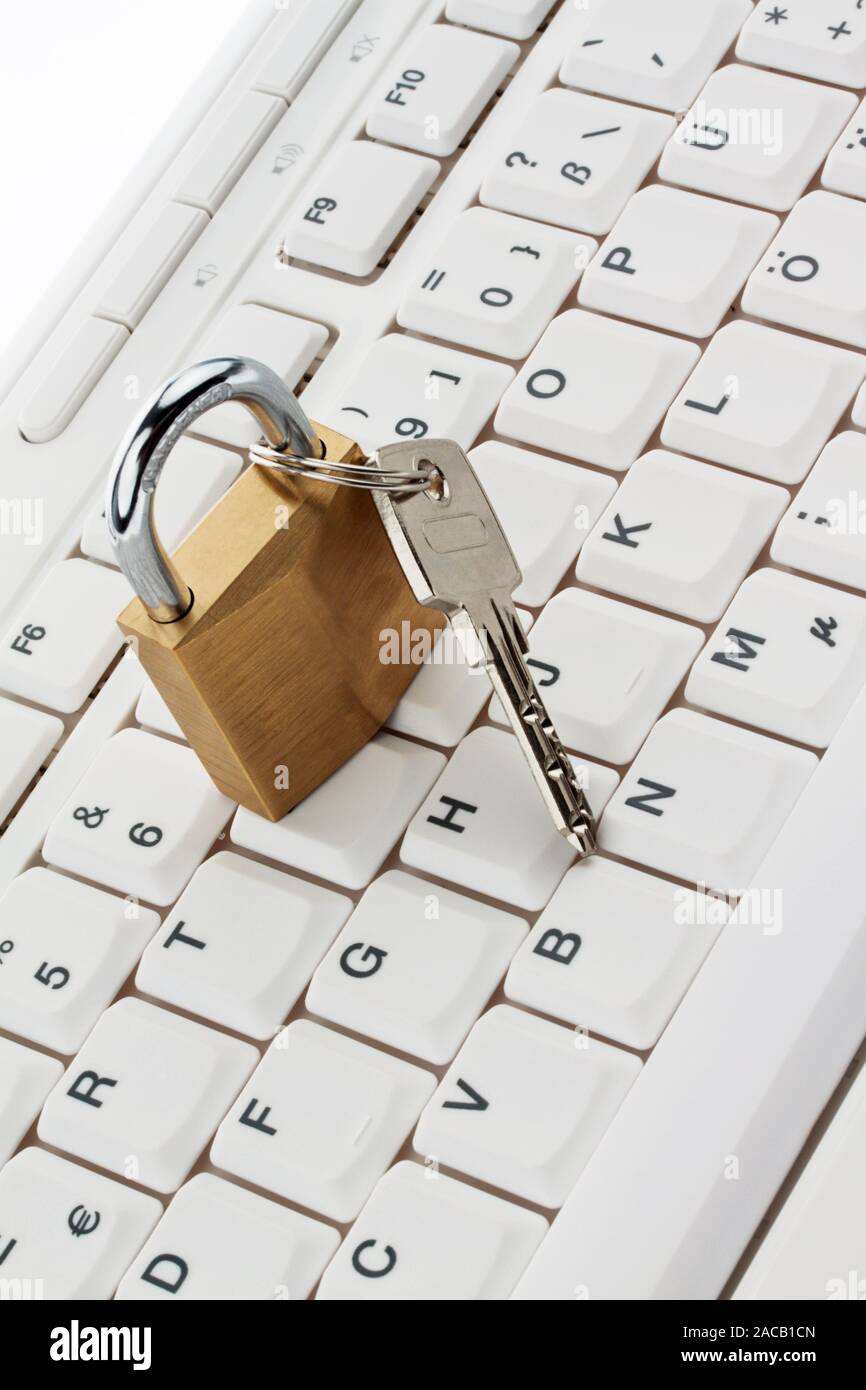 Lock and computer keyboard Stock Photo Alamy