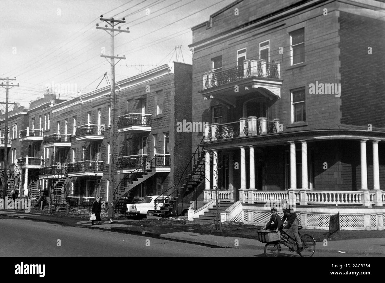 Plateau Mont-Royal in Montreal, 1962. Plateau Mont-Royal, Montreal, 1962. Stock Photo