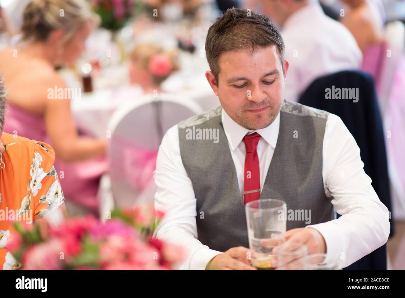 Wedding guests enjoy their Wedding breakfast at the Borough Arms hotel