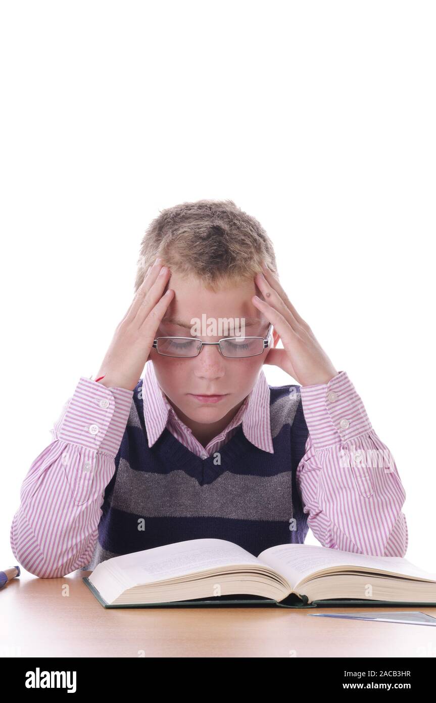 Reading with headaches Stock Photo Alamy
