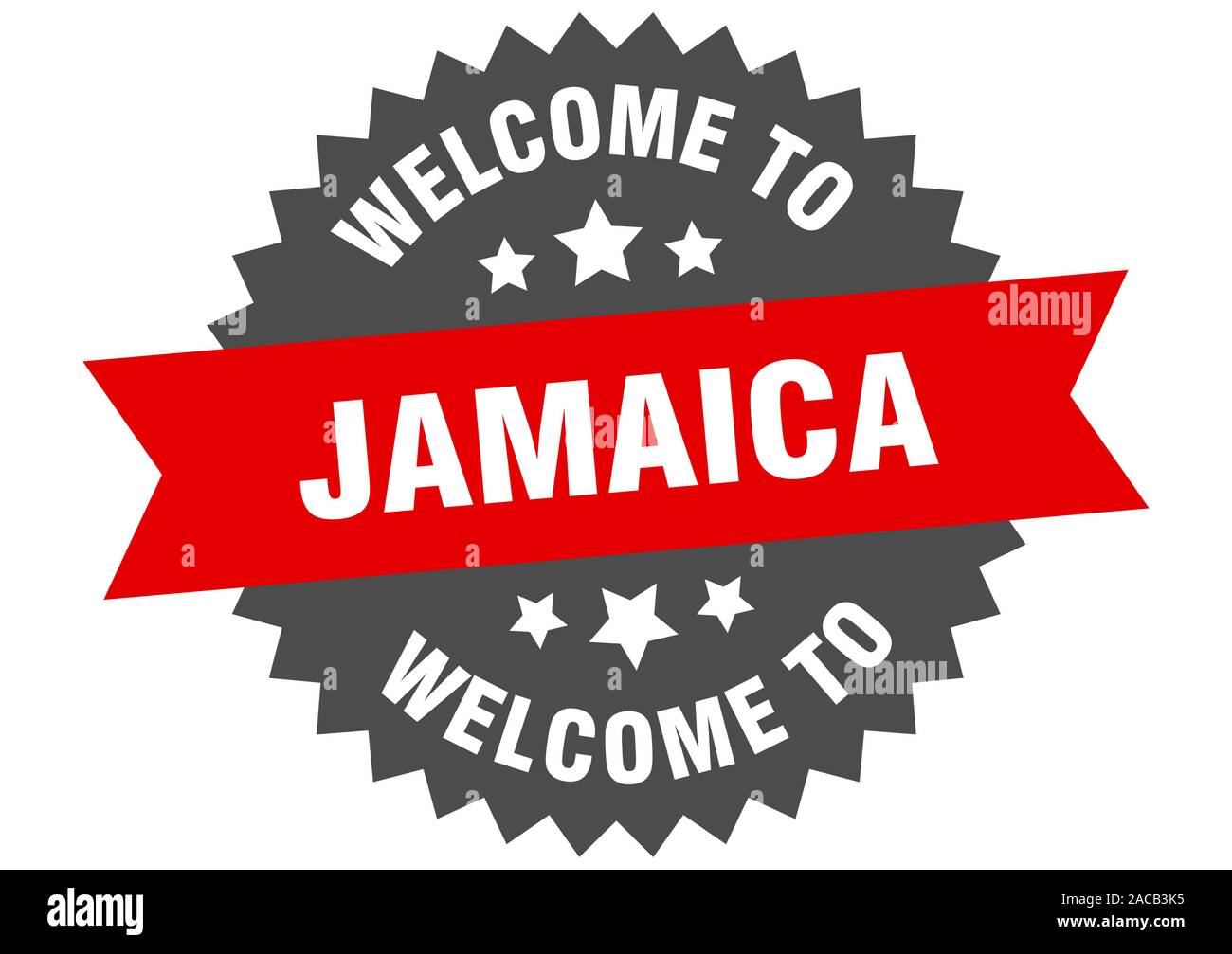 Jamaica sign. welcome to Jamaica red sticker Stock Vector