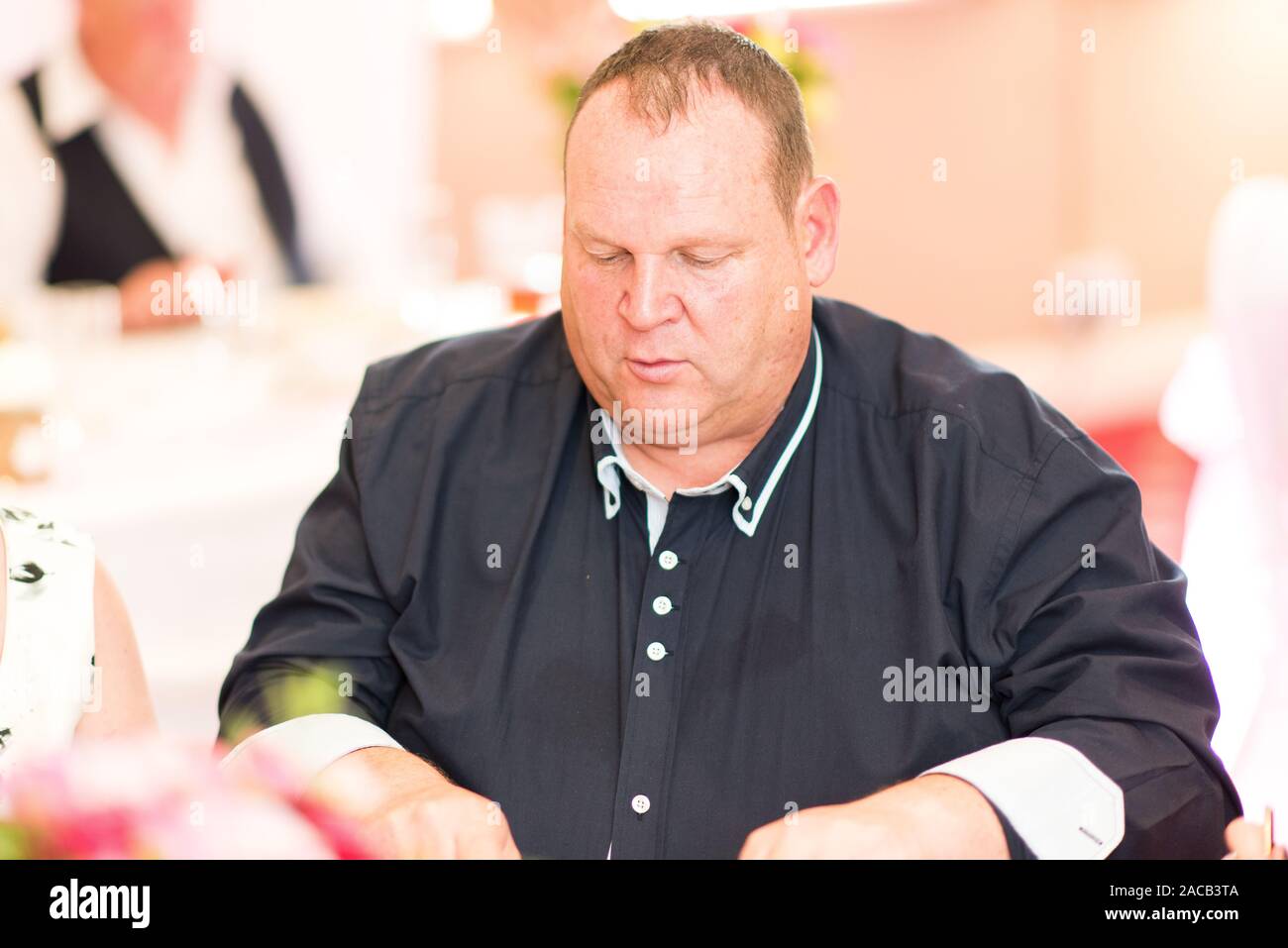 Wedding guests enjoy their Wedding breakfast at the Borough Arms hotel