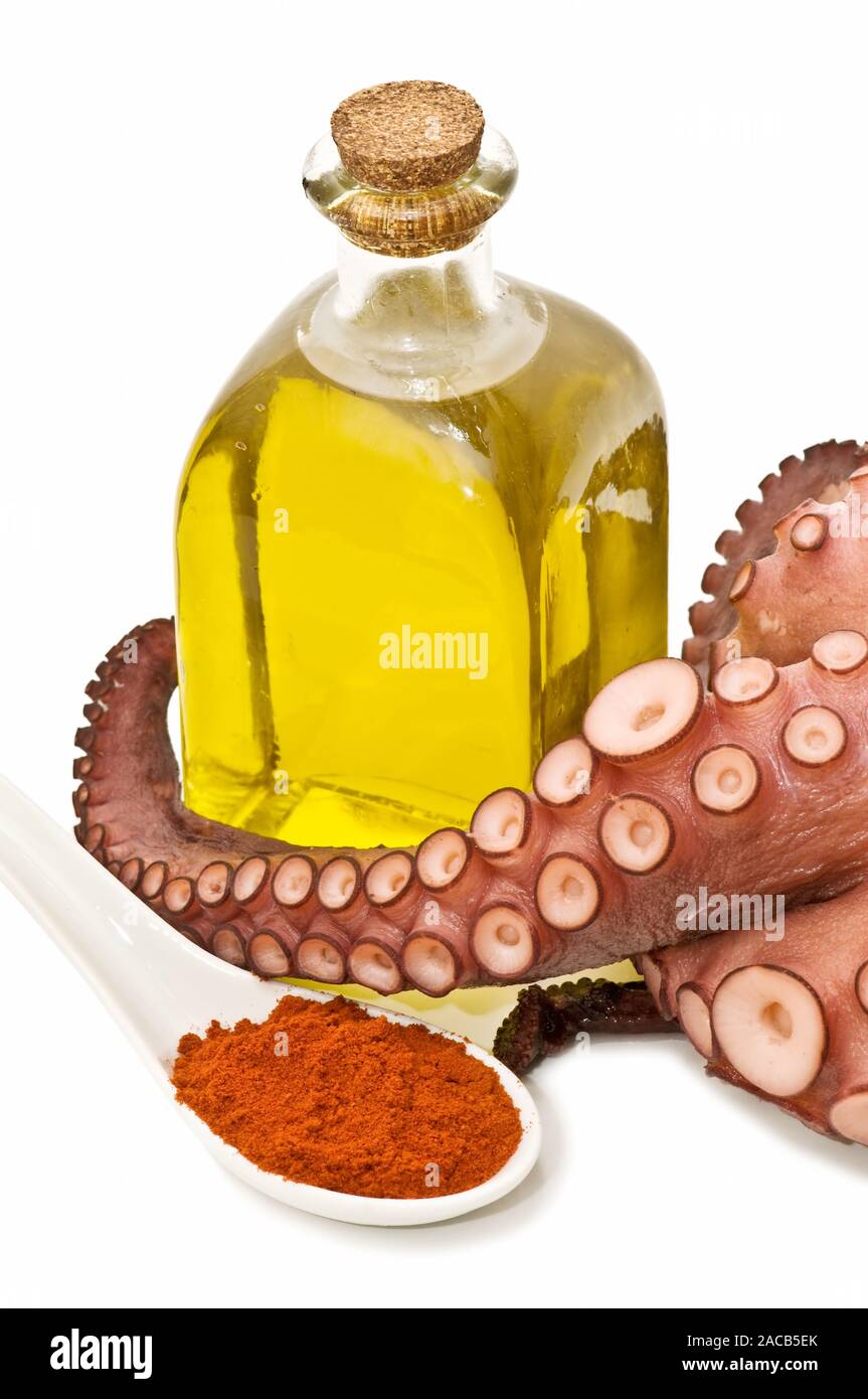 olive oil and octopus Stock Photo Alamy