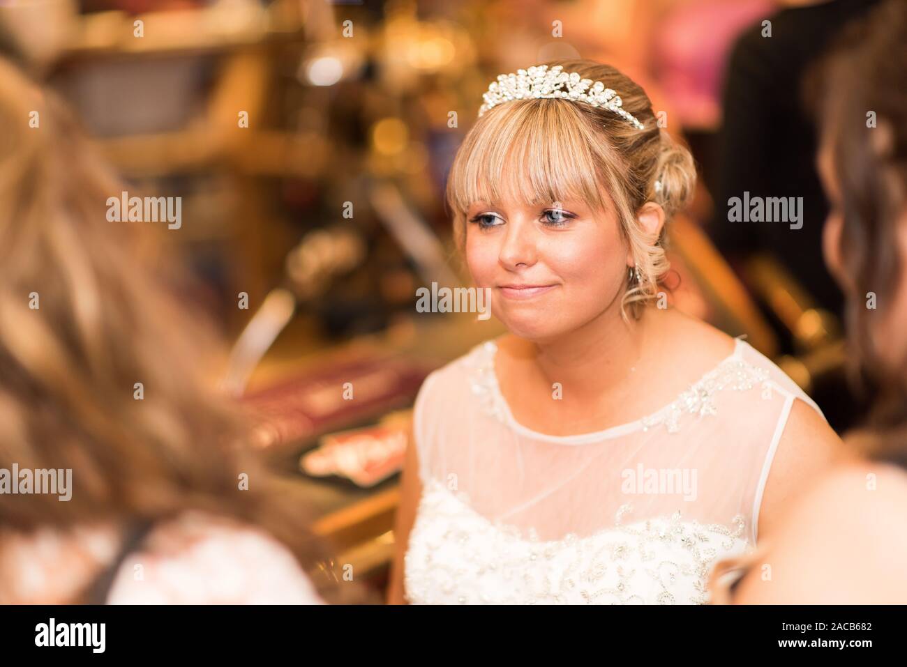 A Stunning Bride On Her Wedding Day Happy And Newlywed To Her New