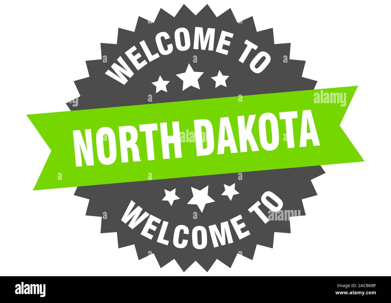 North Dakota sign. welcome to North Dakota green sticker Stock Vector