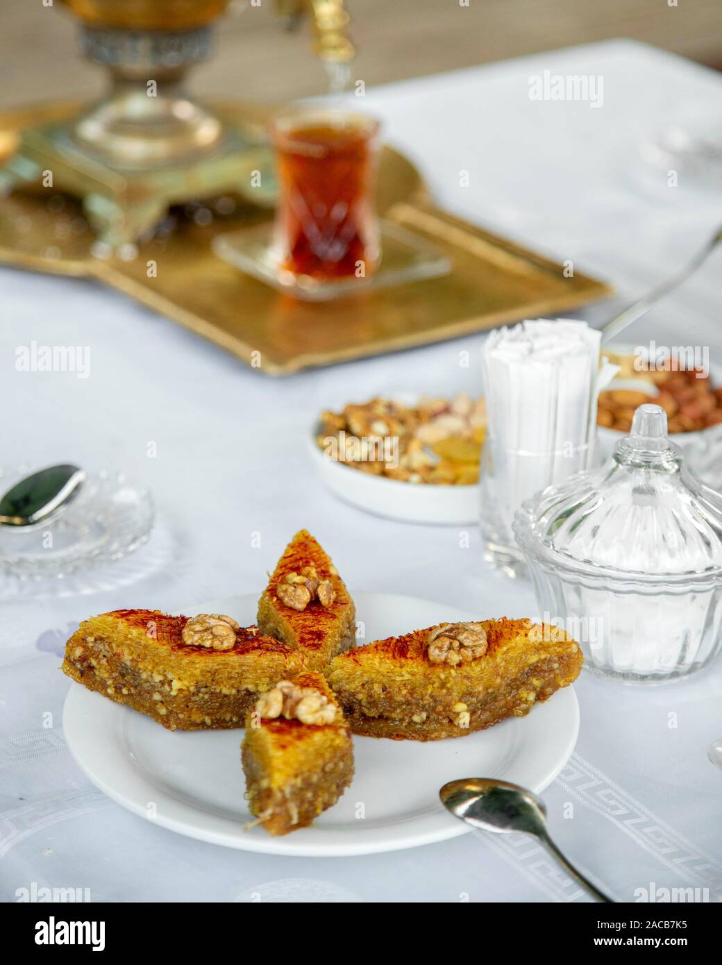 аzeri traditional baklava with nuts Stock Photo Alamy