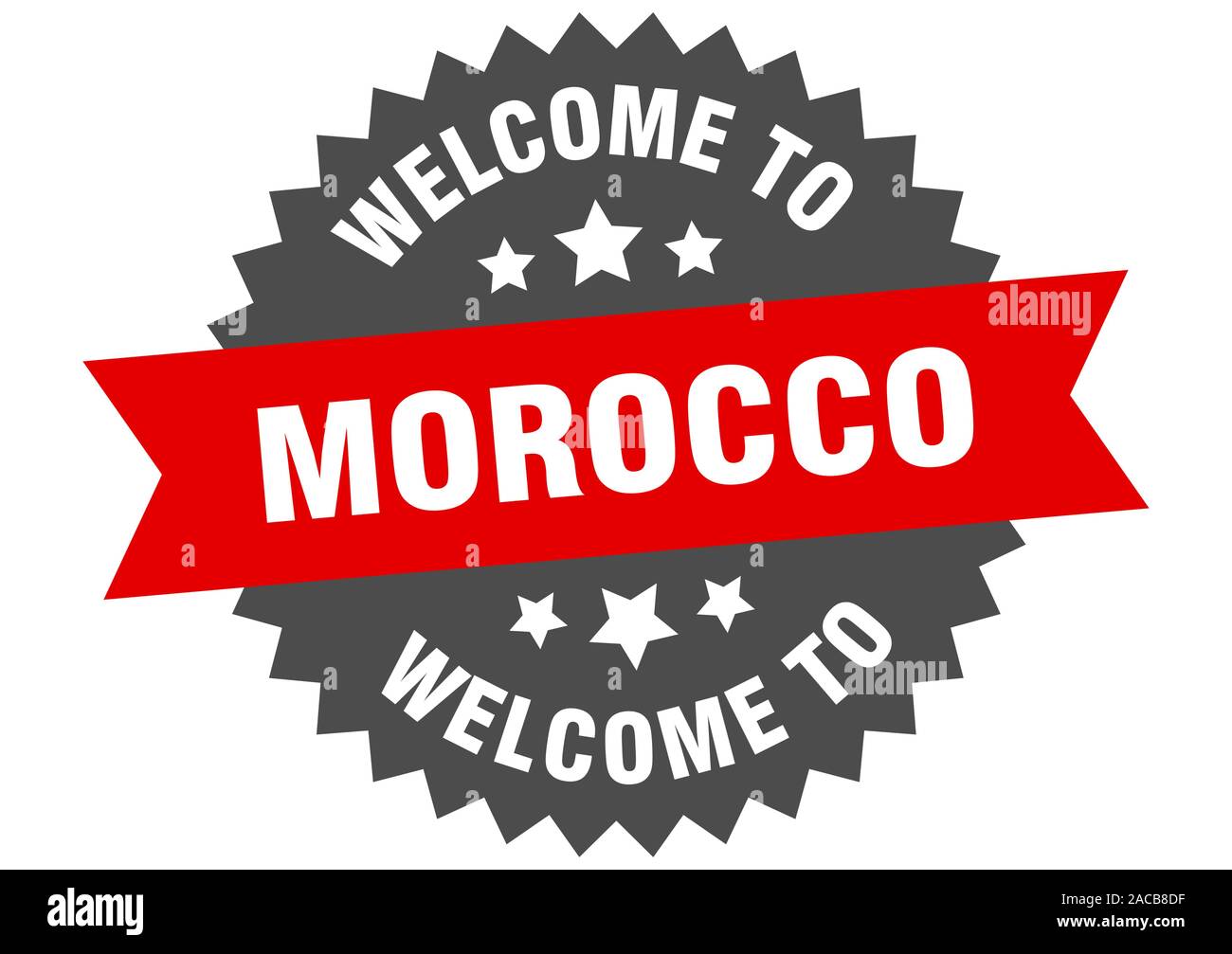 Morocco sign. welcome to Morocco red sticker Stock Vector