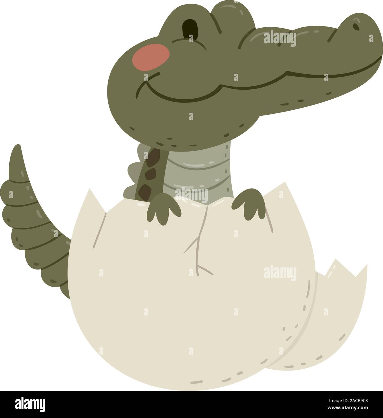 Illustration of a Crocodile Being Hatched from Egg Stock Photo - Alamy