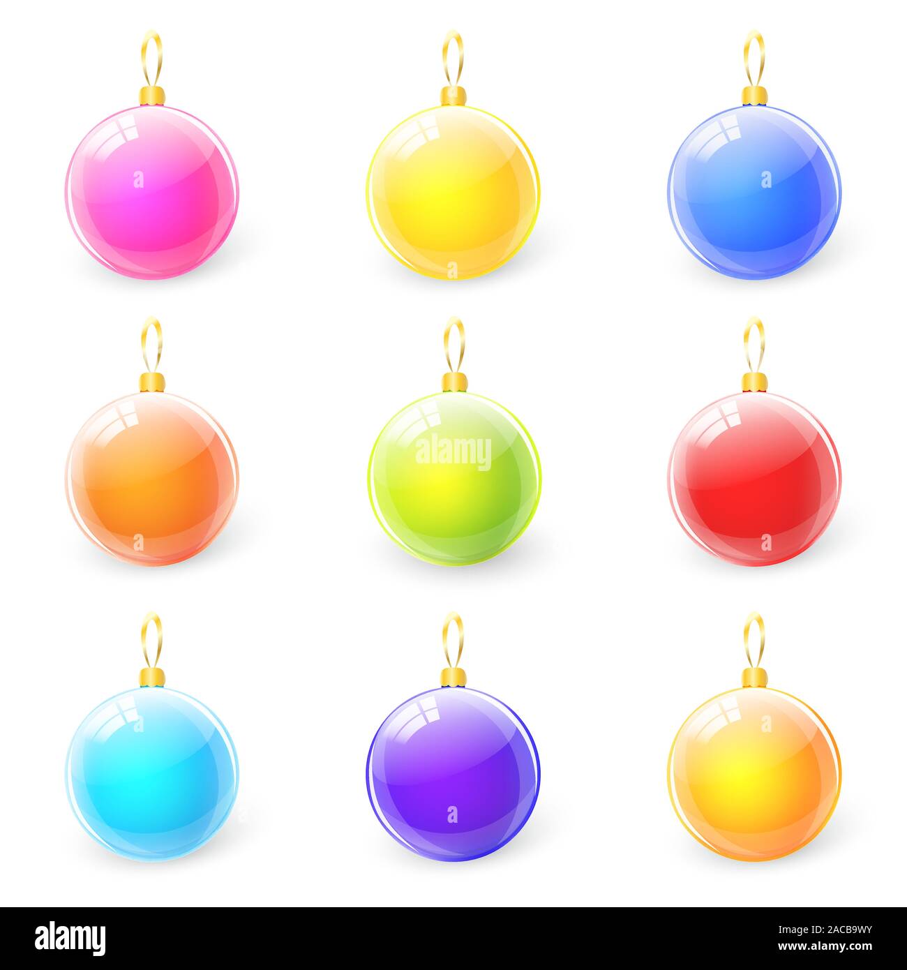 Colorful Christmas balls set on white background vector Stock Vector ...