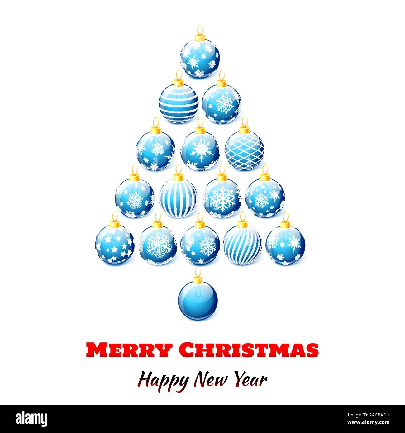 Christmas tree from blue Christmas balls background. Vector ...