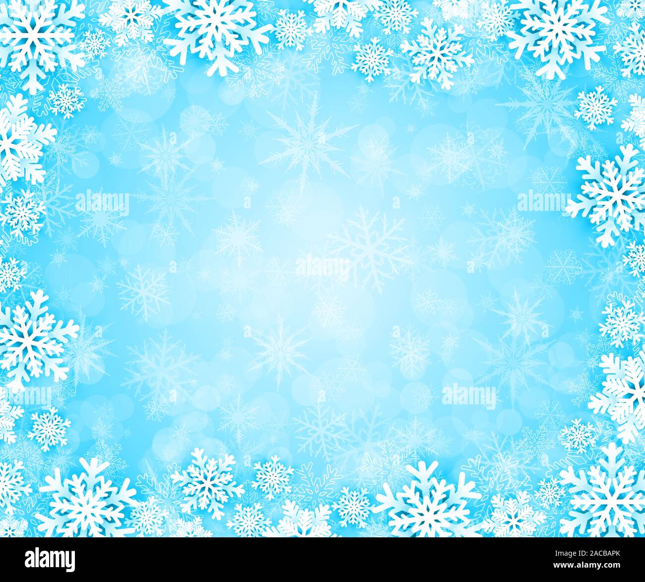 Christmas background with snowflakes frame. Vector illustration Stock ...